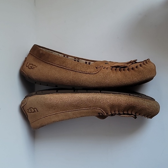 UGG Australia slippers faux sherpa womens 7 tan comfy flexible sole cozy - Picture 3 of 11